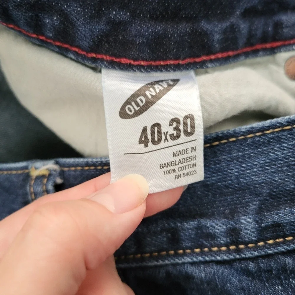 Old Navy Mens The Authentic Loose Fit Dark Wash Denim Blue Jeans 40x30 Y2K Skate